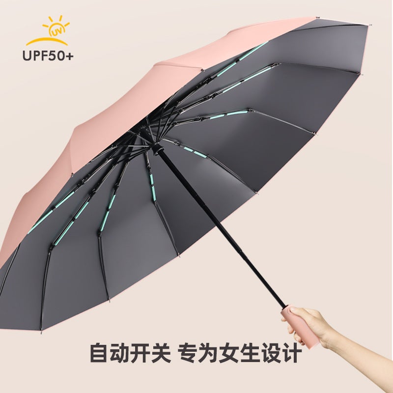 Anti-Rebound Fully Automatic Umbrella For Women, Rain Or Shine, Sun Protection, Uv Umbrella, Foldableing Men'S Large Size - Image 5